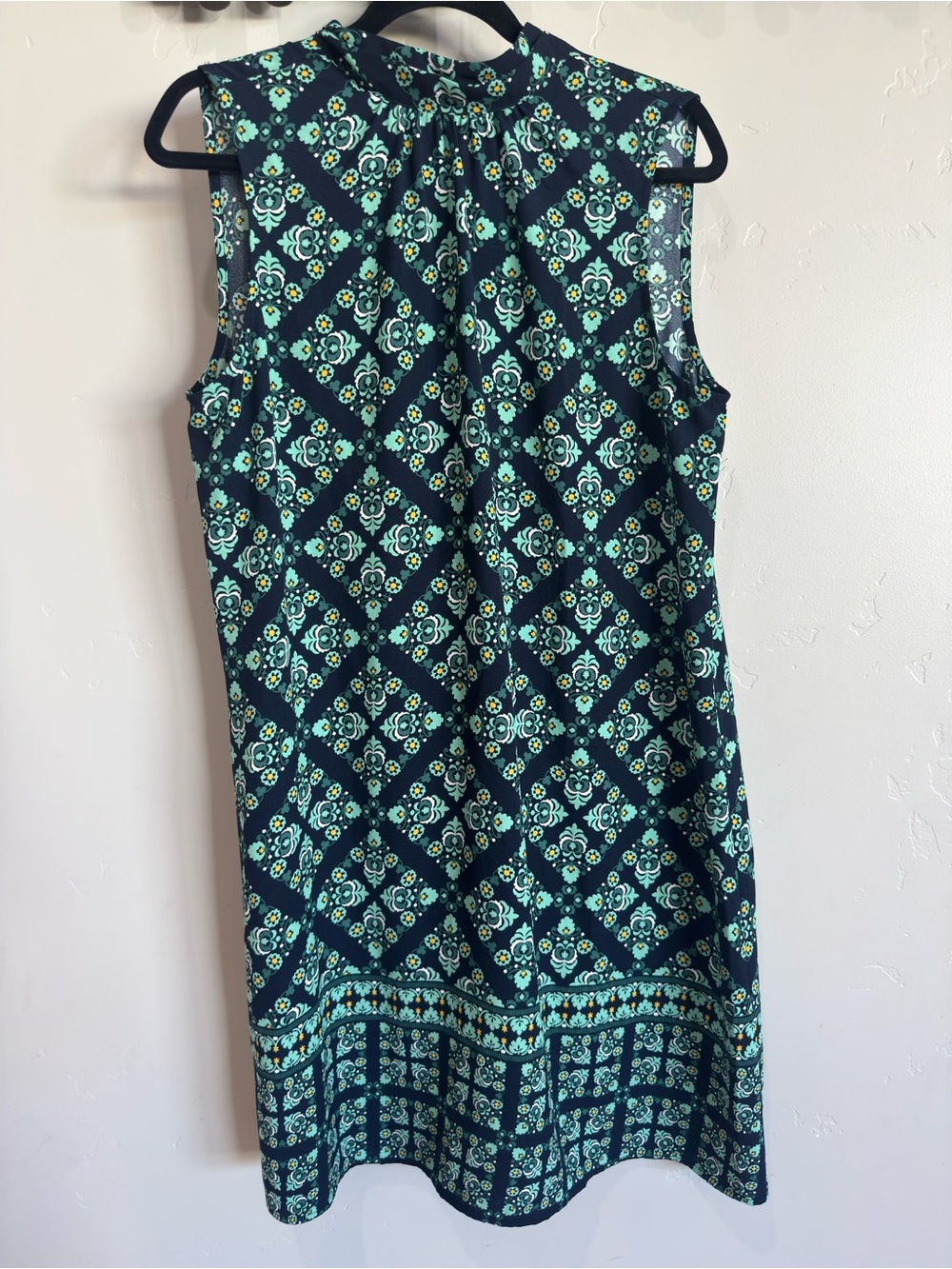 Ann Taylor Factory blue Geometric Sleeveless Sheath Dress size large